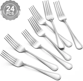 Set van 24 roestvrijstalen vorken van 20 cm