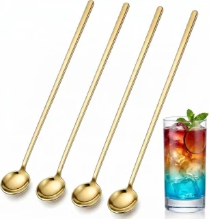 Set van 4 gouden koffielepels - stijl 1