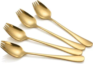 Set van 4 roestvrijstalen sporks