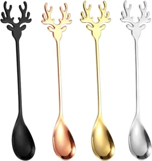Set van 4 RVS koffielepels