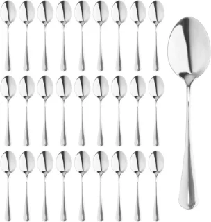 Set van 50 roestvrijstalen theelepels van 17 cm