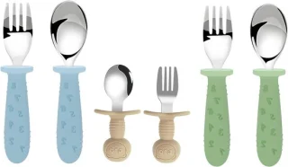 Set van 6 babylepels en vorken