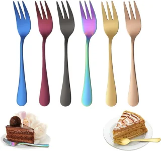 Set van 6 kleine dessertvorken van rvs, 14cm
