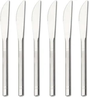Set van 6 roestvrijstalen dessertmessen 14,5 cm
