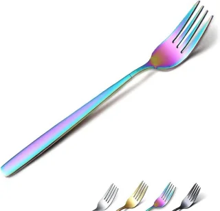 Set van 6 roestvrijstalen diner-vorken