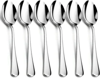 Set van 6 roestvrijstalen soeplepels