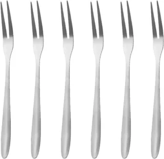 Set van 6 RVS-bestek voor slakken, schaal- en schelpdieren, taart, kaas en fruit