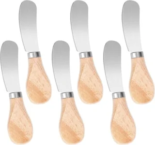 Set van 6 rvs botermessen en kleine kaasmessen