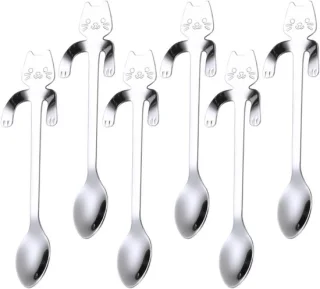 Set van 6 RVS dessertlepels