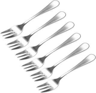 Set van 6 RVS dessertvorken 14 cm
