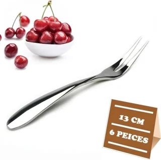 Set van 6 RVS dessertvorken