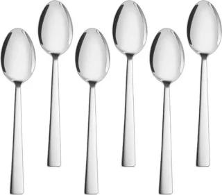 Set van 6 rvs eetlepels 19,5 cm