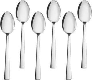 Set van 6 rvs eetlepels van 19,5 cm