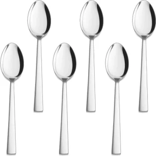Set van 6 RVS lepels (koffie, thee en dessert) 13,5 cm