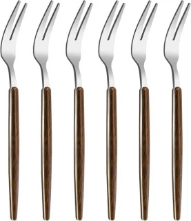 Set van 6 rvs salade- en dessertforks