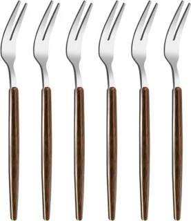 Set van 6 RVS salade- en dessertforks van 14 cm