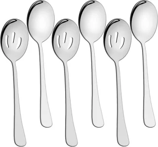 Set van 6 RVS serveerlepels, 22 cm
