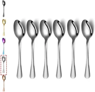 Set van 6 RVS Theelepels 14 cm - Goud