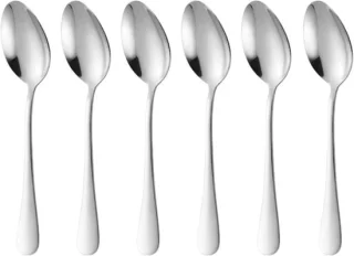 Set van 6 RVS theelepels van 13,5 cm