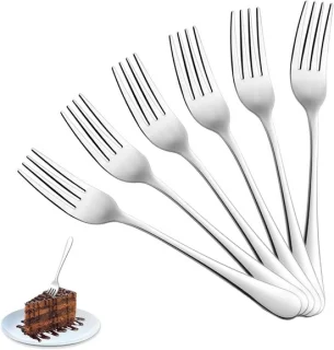 Set van 6 tafelvorken van roestvrij staal, 17,2 cm