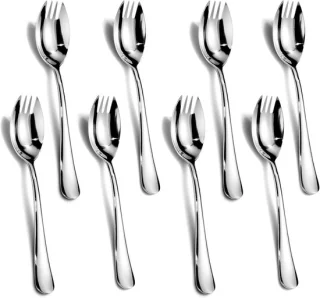 Set van 8 roestvrijstalen saladevorken stijl 1
