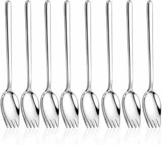 Set van 8 roestvrijstalen vorken van 19 cm