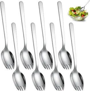 Set van 8 RVS Göffels met lange handvatten
