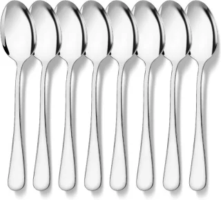 Set van 8 rvs soeplepels van 18,5 cm