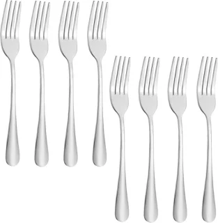 Set van 8 tafelvorken roestvrij staal 17 cm