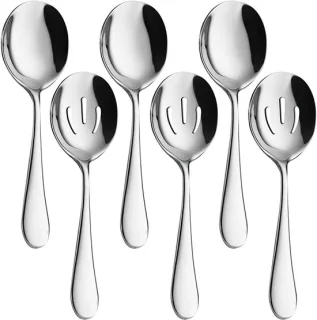 Set van rvs serveerslepels voor buffet, banket en restaurant