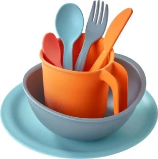 Smidge Serviesset Natural Collection 7-delig Oranje/blauw