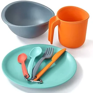 Smidge Serviesset Natural Collection 7-delig Oranje/blauw