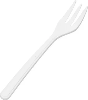 Snackvork 130 mm wit - 20 stuks