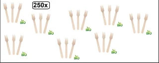Snackvork Hout 14cm 250 stuks