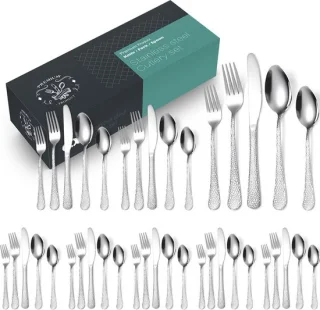 Snakeskin RVS bestekset 40-delig 8-persoons zilver