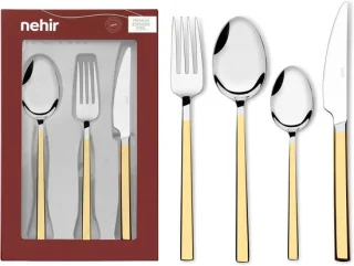 SnelShoppen - 24-delige rvs bestekset in goud