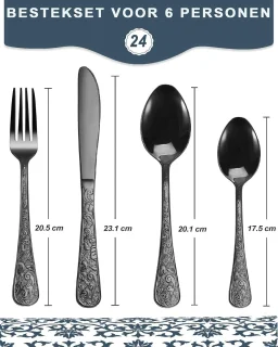 SnelShoppen - 24-delige vintage bestekset voor 6 personen