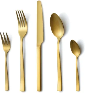 SnelShoppen 30-delige gouden bestekset voor 6 personen
