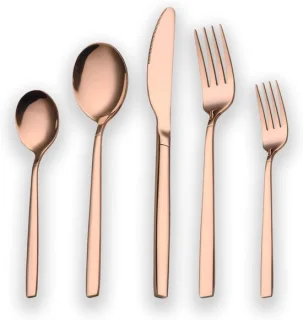 SnelShoppen 30-delige titanium rose gold bestekset