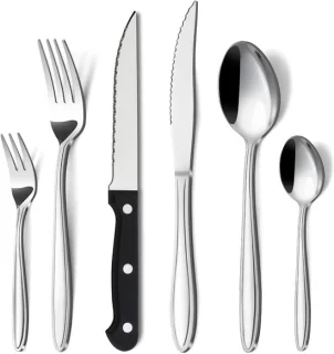 SnelShoppen 36-delig bestekset voor 6 personen met steakmessen