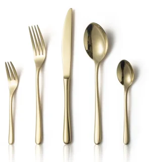SnelShoppen bestekset 60-delig voor 12 personen, roestvrij staal, champagnegoud