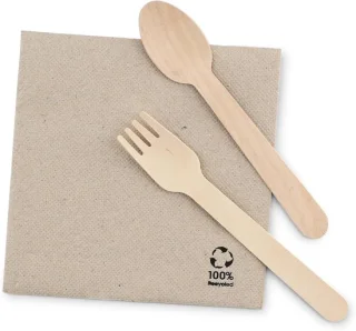 SnelShoppen biologisch afbreekbare houten lepels, 14 cm