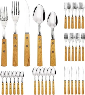 SnelShoppen houten handvat bestek set