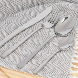 SnelShoppen Krumble bestekset van 4, zilverkleurig