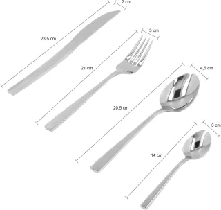 SnelShoppen Krumble bestekset van 4, zilverkleurig