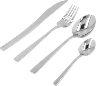 SnelShoppen Krumble bestekset van 4, zilverkleurig