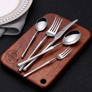 SnelShoppen - luxe bestekset voor 4 personen, 20-delig, zilver/goud/roségoud