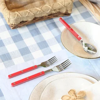 SnelShoppen retro kleurrijke bestekset 10-delig