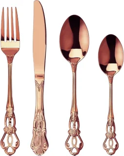 SnelShoppen retro rose gold bestekset voor 6 personen