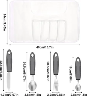 Snijset voor Parkinson met antislip handvatten (grijs)